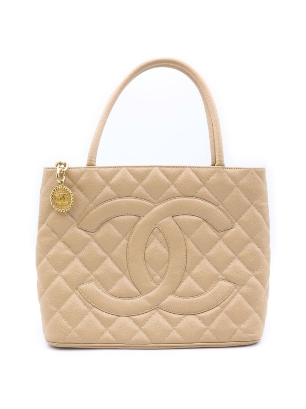 Chanel Reissue Tote Bag Beige Caviar Leather Gold